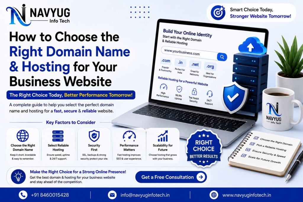 Domain name and hosting for business website – Navyug InfoTech