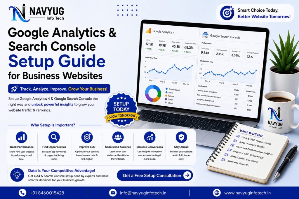 Google Analytics and Search Console setup – Navyug InfoTech
