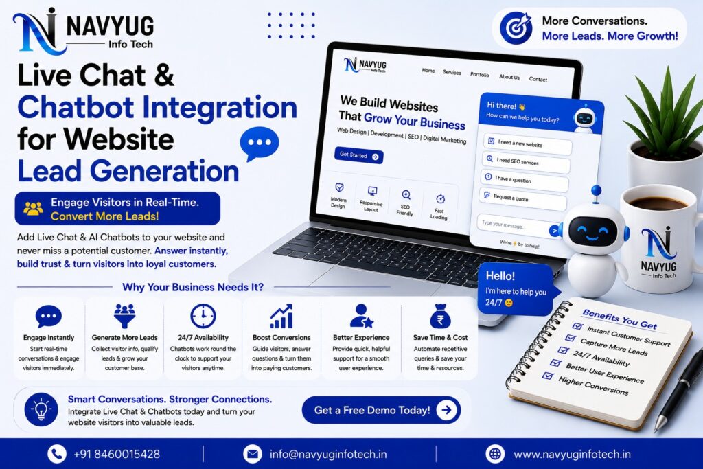 Live Chat & Chatbot Integration for Website Lead Generation – Navyug InfoTech
