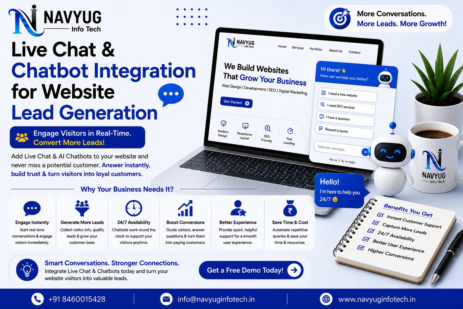 Live chat and chatbot integration – Navyug InfoTech