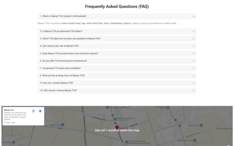 Manan TVS website frequently asked questions section